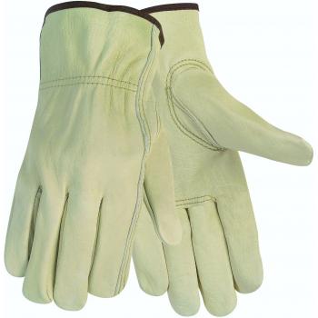 Seguridad MCR 3215XL economía grado Unruled vaca cuero Hombre guantes conductor pulgar Keystone, crema, L-XL, 1-par por seguridad MCR