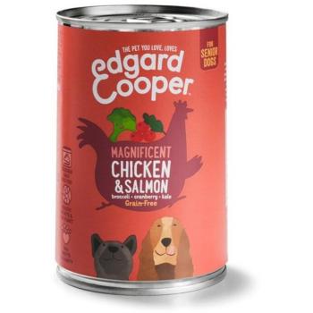 Edgard & Cooper Senior Lata Sin Cereales con Pollo y Salmón 400g