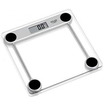 ADLER AD 8121 Báscula de Baño Digital de Cristal, Alta precisión hasta 150 Kg, Vidrio Templado, Apagado Automático