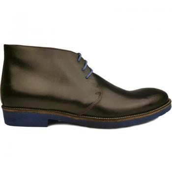 Botín Donattelli Roma para hombre con cordones y suela antideslizante, color marrón