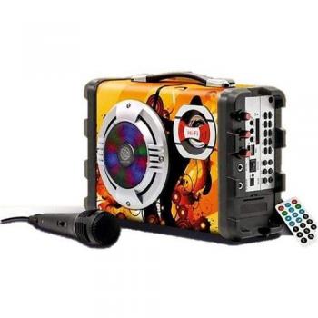 Altavoz Manta Speaker SPK1003 Helios Party - Altavoz portátil, Bluetooth, con luces LED integradas, batería recargable de larga duración, diseño compacto y ligero, resistente al agua (IPX7), micrófono incorpor