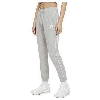 Nike Women's Essential Fleece Jogger Pants - Dark Grey Heather / White, Size L