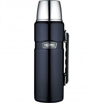 Termo de Acero Inoxidable King 1.2L Azul Medianoche, Aislado, Antifugas, con Taza Integrada y Tapón de Vertido Giratorio