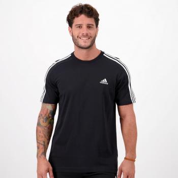 Camiseta Adidas Essentials 3 Bandas Hombre Negro