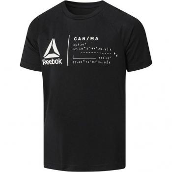 Camiseta Reebok Wor Tee de Manga Corta para Niños en Color Negro