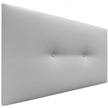 Cabecero de Polipiel Liso Acolchado con Botones 95x50cm - Gris Claro - Cabezal Moderno para Cama Dormitorio Luxe