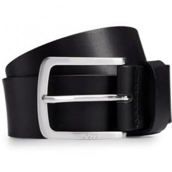 Boss Orange Jor-V Italian-Leather Belt With Logo-Engraved Buckle - Black - Size 32 Inches - Male