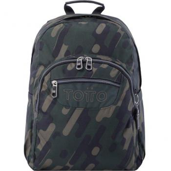 Mochila Escolar Totto Acuareles Adaptable a Carro Verde Militar