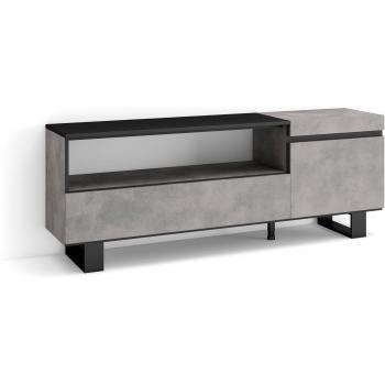 Mueble TV Industrial Moderno Gris Cemento 150x57x35cm para Televisores hasta 65