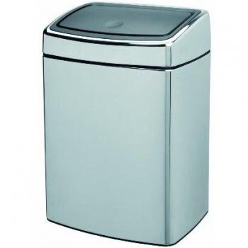 Brabantia Touch Bin - Cubo de Basura, 10 litros, Cubo Interior de plástico extraíble, Acero Brillante
