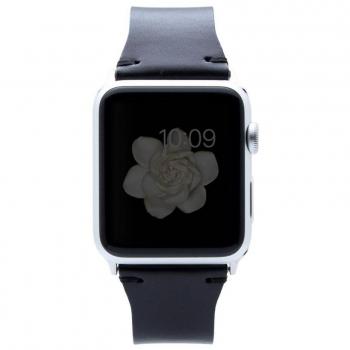 SLG Design Correa D7 para Apple Watch de 38 mm, Color Negro, Piel Italiana, Hecha a Mano