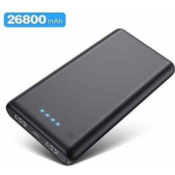 kilponen Batería Externa Gran Capacidad 26800mAh Power Bank Carga Rápida con 2 Puertos Salida USB Máx 2,1A, Cargadore Portátile 4 Pantalla LED Batería Externa Movil para Smartphones Tabletas y Más