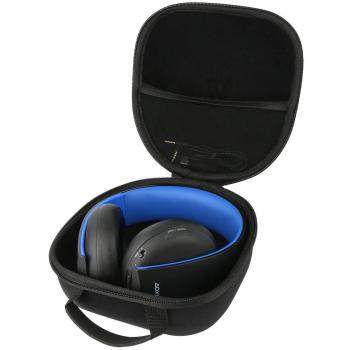 Teckone EVA Funda Estuche Bolso Para Sony Auriculares Inalámbricos Platinum PS4.Meshpocket para cables.