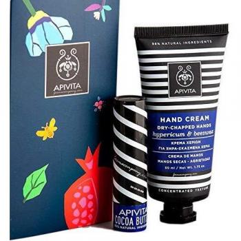 CREMA PARA MANOS SECAS Y AGRIETADAS CON CERA DE ABEJAS + BALSAMO LABIAL CON MANTECA DE CACAO