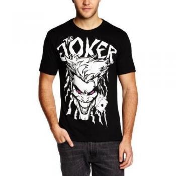 Logoshirt Camiseta Batman - Joker - Ases - Camiseta DC Comics - Batman - Joker Aces - Camiseta con Cuello Redondo Negro - Diseño Original con Licencia, Talla XXL