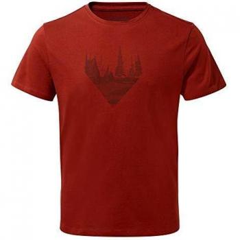 Craghoppers Calvino Short Sleeved Camiseta, Hombre, Firth Red Forest, Medium
