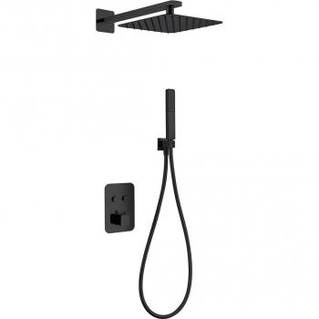 Conjunto de ducha termostática empotrada Imex Products Madeira negro mate GTM021/NG