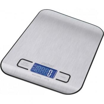 MPM MWK-02M Báscula de Cocina Digital de Acero Inoxidable, Alta Precisión 1g, Capacidad 5Kg, Pantalla LCD, Función Tara, Medición en Gramos/M