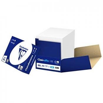 Papel Multifuncional Clairefontaine Clairalfa A4, 80 g/m², Pack de 2500 Hojas, Ideal para Copias y Documentos