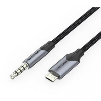 Cable de audio Vention con conector microUSB macho a jack 3.5mm macho de 1.5m en color negro