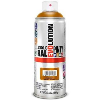 PINTYPLUS EVOLUTION 605 Pintura Spray Acrílica Brillo 520cc Ochre Brown, Marrón Ral 8001, Estándar