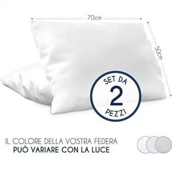 Dreamzie - Set de 2 x Funda de Almohada 50x70 cm, Blanco Alabastro, Microfibra