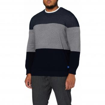 JACK & JONES Jorflash Knit Crewneck Plus suéter, Azul