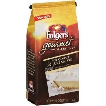 Folgers Gourmet Selections Coconut Cream Pie Roast Ground Coffee , 283 g