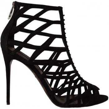 Dolce & Gabbana Black Suede Stiletto Heels Bette Sandals Shoes - EU41/US10.5, High Heel Sandals, female, Black, Size: 11 US Black Leather Heels Sandals with Z