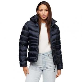 Superdry Women's Hooded Fuji Quilt Padded Jacket Eclipse Navy