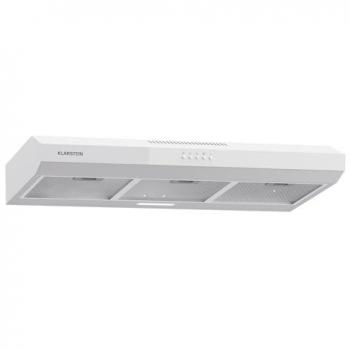 Campana Extractora Empotrada Klarstein Contempo 90, 90cm, 200m³/h, LED, Acero Inoxidable y Acrílico Blanco