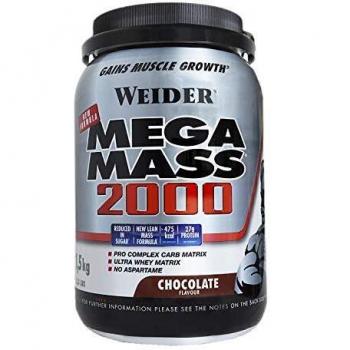Weider Mega Mass 2000 High-Calorie Weight Gainer Protein Powder, Muscle Gain Complex with Pro Carb Matrix, Chocolate Flavor, 1.5 kg