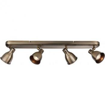Foco LED de 4 luces Westbury con placa de latón antiguo, GU10