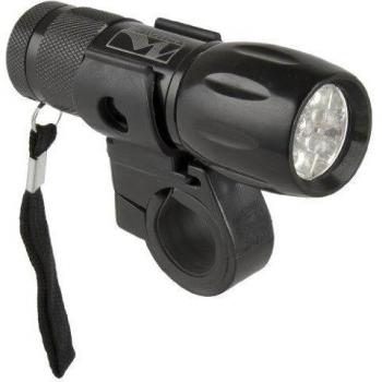 M-Wave Faro Delantero, 9 Leds, Color Negro, Batterielampe Apollon A 9.1, Schwarz, 220941