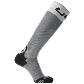 Calcetines UYN Ski One Merino Femenino Gris, talla 41-42, material merino, diseño específico para esquí
