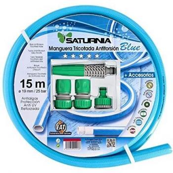 Manguera Tricotada No Torsion Blue Ø 19 mm. Rollo 25 metros. Con Accesorios, Manguera Anti Torsion, Manguera Sin Dobleces,