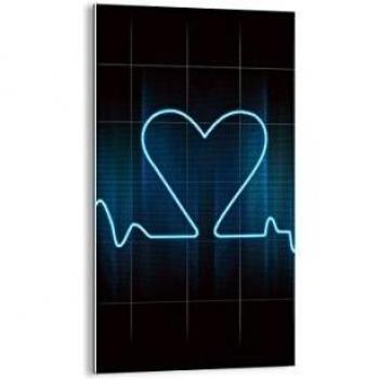 Cuadro sobre vidrio - Impresiones sobre Vidrio - Gráfico corazón cardiología - 65x120cm - Decoracion de Pared - Impresión en Vidrio - Cuadro en vidrio - Cuadro de Cristal - GPA65x120-0959