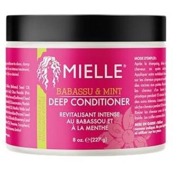 Mielle Babassu & Mint Deep Conditioner - Organic Rejuvenating Hair Treatment for Dry, Damaged, and Frizzy Hair (227g/8oz)