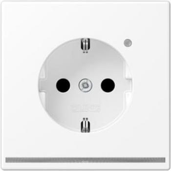 JUNG Matte White Schuko Socket with LED Night Light and Brightness Sensor LS990