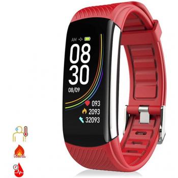 Pulsera inteligente T118 con medición de temperatura corporal, oxígeno en sangre y tensión arterial