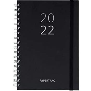 Agenda Anual 2022 - Black - Semana Vista - 160 páginas - Tamaño A5 - 14,5 x 21 cm - Idioma: Español-Inglés - PaperTrac
