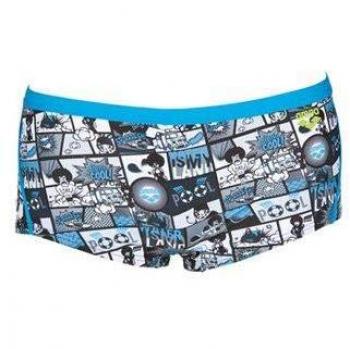 Arena M Comics Low Waist Short, Turquoise - Black, 70