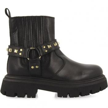 Botines negros de piel tipo chelsea con detalle de tachuelas para niña y niño Saraby