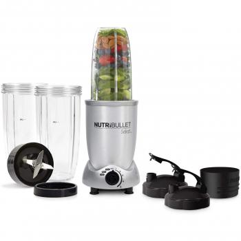 NutriBullet N9C-0928 - Extractor de Nutrientes, con recetario en español, base motor de 1000 W, 4.000 - 20.000 rpms, 1 solo botón, 5 velocidades variables, paro automático 60 segundos, color Silver