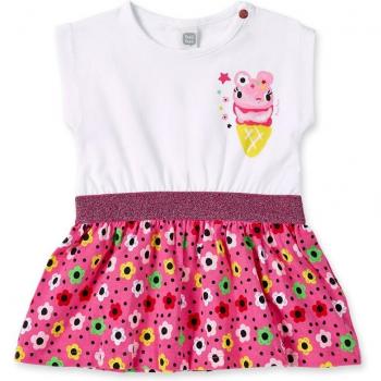 Tuc Tuc - Vestido de niña combinado con cintura elástica Creamy Ice