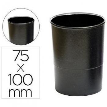 Q-Connect KF19027 Cubilete Portalápices Plástico Negro Opaco Redondo Diámetro 75 mm Altura 100 mm