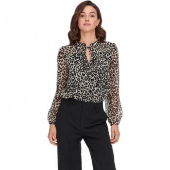 Only Ditsy Long Sleeve Woven Blouse for Women in Brown