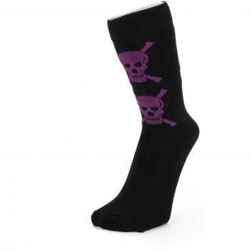 Púrpura de los cráneos en negro calcetines