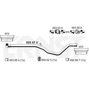 Tubo de escape ERNST 505475 - Tubo de escape de acero inoxidable con alta resistencia y durabilidad