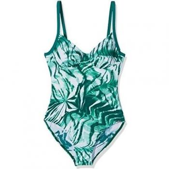 eleMar – Bañador para mujer, mujer, Badeanzug, Forest-Grün-Weiß/Forest, 48C